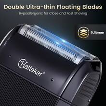 Hatteker 1 Peça Barbeador Elétrico USB, Barbeador de Lâmina Dupla Recíproca para Homens, Cortador de Cabelo para Uso Doméstico para Cabeça Careca - Multicolorido - Visão 5