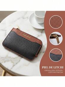 Pomelo Best Color Block Leather Zipper Card Holder Multi Card Slots Slim Mini Wallet For Women,Wallets For Women - Multicolor - View 3