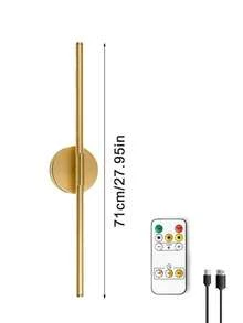 50/63/71cm High-End Magnetic Strip Wall Light, Remote Control Dimmable & Color Temperature Adjustable, Type-C Rechargeable No-Drill Wireless Wall Lamp, Gold Modern Linear Wall Light, Suitable For Bedroom, Living Room, Study, Staircase Decoration - Multicolor - View 19