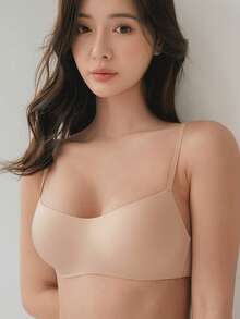 DAZY Holiday Season Super Thin Bra, Bride Lingerie For Women, Breathable Backless Strapless Bra, Soft Seamless Wireless Bra, Sexy Cropped Top Elastic Bra - Dusty Pink - View 5