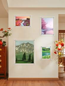 1 Set Wall-Mounted Acrylic Photo Frame, Drill-In Style, Extra Sturdy, Transparent, Multiple Sizes Available, Suitable For Various Home Decor Scenes - one-size - View 7