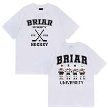 Briar Hockey Off-Campus TV-Serie T-Shirts Briar University Kleidung Kurzarm T-Shirt für Männer und Frauen, Lässige Mode, Baumwoll T-Shirt KSF6 - Weiss - Übersicht 2