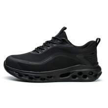Lightweight Steel Toe Safety Shoes, Kevlar Puncture Proof Work Sneakers Non Slip Cushioned Breathable Industrial Footwear - Black - View 8