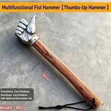 Multifunctional Thumbs-Up Hammer, Practical Solid Stainless Steel Hardware Tool For Outdoor Use, Window Breaker For Emergency Self-Defense, Creative Craft Ornament - A - View 4