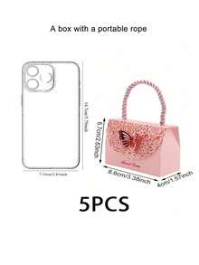 30/20/10pcs Butterfly Hollow Mini Gift Boxes With Handle - Pink - View 15