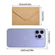 50 piezas unicolor mini papel simple multipropósito Sobre para Tarjeta de felicitación almacenamiento - Caqui - Ver 8