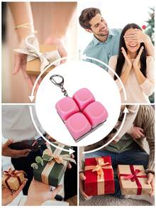 1pc 2/4 Key Mechanical Keyboard Keychain, Colorful Stress Relief Fingertip Key Ring Pendant, Decompression Bag Charm, Car Keychain - Multicolor - View 13