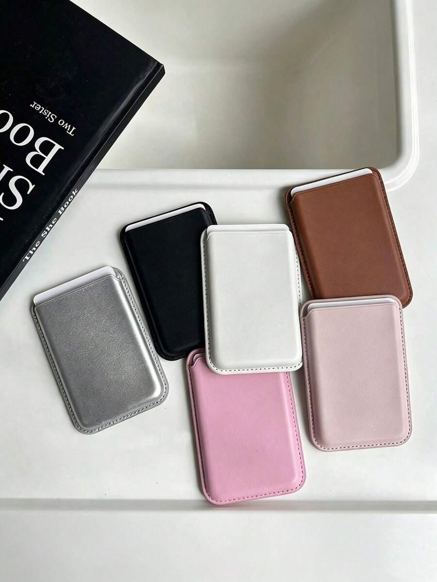 12 pièces Étui porte-cartes magnétique minimaliste de couleur unie, compatible avec 15 Pro/14/13/12 Pro Max, portefeuille mince, porte-cartes avec aimants N52 pour cartes d'identité et cartes de visite, idéal comme cadeau pour la mère, la famille, les amis, anniversaire, fêtes - Multicolore - Voir 1