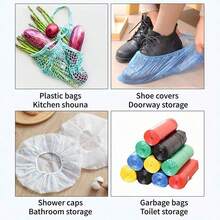 1pc Plastic Bag Dispenser Storage Rack, Suitable For Kitchen, Behind Door Storage, Kitchen Organization, Kitchen Essential, Kitchen Accessories, Bathroom Accessories, Home Kitchen Tools, Kitchen Decor - Multicolor - View 6