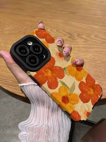 1件花卉圖案柔軟手機殼，兼容 Apple 及多款機型 - 彩色 - 查看 5
