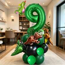 26 Green Number Balloons, Assorted Dinosaur Shaped Balloons, Suitable For Birthday Party, Wedding And Engagement, Gender Reveal, Baptism And Christening, Back To School, Carnival, Thanksgiving, Christmas - View 16