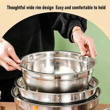 8-Piece Stainless Steel Mixing Bowl Set With Lids And Measuring Spoons, Stackable Mixing Bowls For Cooking, Baking, And Food Prep - Black - View 2