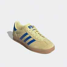 Adidas Originals GAZELLE INDOOR Comfortable Versatile Thin Sole Low-Top Sneakers Unisex Yellow Blue - Yellow and Blue - View 6
