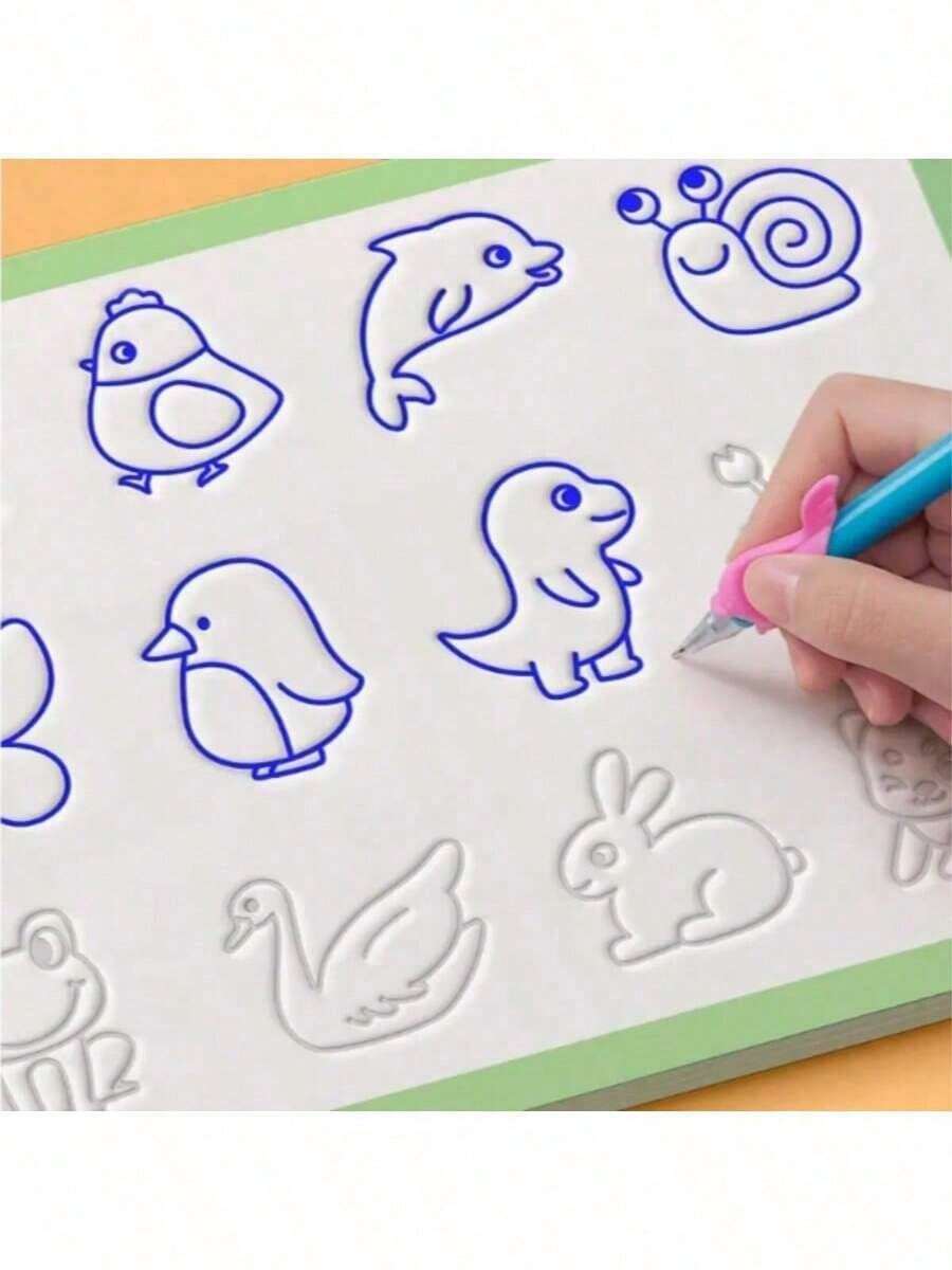 1pc Reusable 3D Grooved Magic Drawing Book, Suitable For Learning Numbers And Letters, Developing Drawing Skills, Practicing Writ, First Day Of School