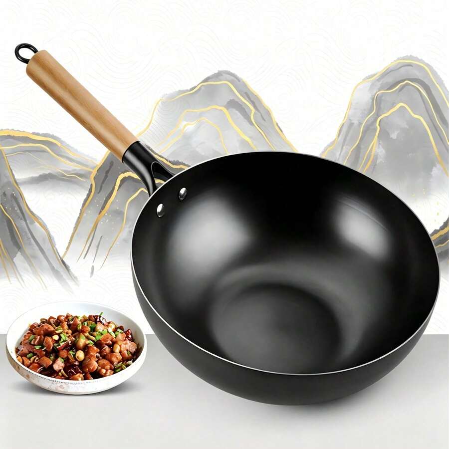 This Wok Conducts Heat Evenly, Comes With A Comfortable Grip Handle, And Is Compatible With Various Stoves. Its Deep Pot Body Makes Stir-Frying Easy, Making It Extremely Practical For Daily Cooking. - View 1