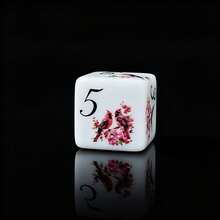 6pcs Floral & Bird Pattern D6 Dice, 2 Styles: Optional Vibrant Watercolor Birds Or Blue & White Sparrow Print, White Acrylic Six-Sided Dice, Tabletop RPG Dice, Suitable For Game Night And Dice Collectors - Multicolor - View 2