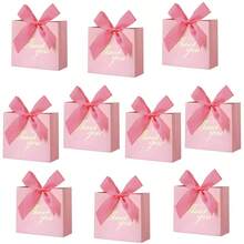 10 piezas de bolsas de regalo impresas en rosa, adecuadas para bodas, fiestas de cumpleaños, eventos empresariales y embalaje de regalos - Bolsas de embalaje - Ver 10