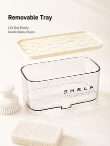 1pc Transparent Self-Draining Sink Organizer Rack With Detachable Tray Sponge Holder, Suitable For Kitchen Countertop, Used For Storing Sponges, Brushes, Scrubbers, Soap And Other Kitchen Sink Accessories, Bathroom Accessories - A - View 9