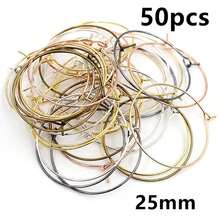 50pcs 20-40mm Beading Hoops Earrings Big Circle Ear Hoops Earrings Wires For DIY Jewelry Making Accessories Supplies - Circle Hoops - View 36