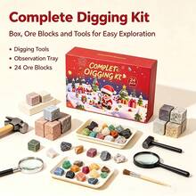 24-Day Christmas Countdown Advent Calendar With 24 Natural Raw Crystal Gemstones, Rock Mineral Specimen Assortment, DIY Collectible Educational Scienc - Christmas Countdown Box - View 10