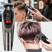 Hatteker 1pc USB Rechargeable Digital Display Electric Hair Clipper, Multi-Speed Adjustable Hair Trimmer For Men, Carving & Styling - View 1