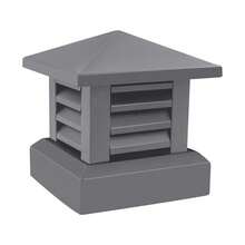 Kangten Chimney Cap, 10" X 10" Aluminum Alloy Chimney Cap, Tapered Top Louvre Rain Windproof Vent Cover Chimneys Caps For Outside Shutter Design Chimneys Flue Cover To Fit Existing Flue Tile - Grey A Nice Gift - Grey- 10" X 10"@JJNLN5-000300*1 - View 10