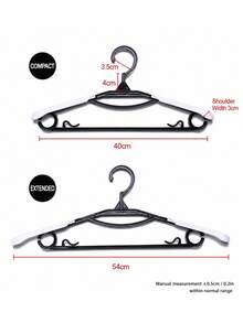 Percha extensible para ropa, tendedero colgante para uso doméstico, percha gruesa sin marcas, tendedero anti-marcas en los hombros, percha de hombros anchos para organización y almacenamiento del armario del dormitorio - Multicolor - Ver 2