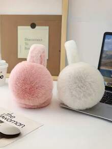2pcs Winter Ear Warmers, Thickened Plush Ear Muffs - Foldable & Storable Warm Cute Windproof Ear Covers, Suitable For Men And Women - Multicolor - View 7