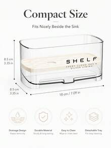 1pc Transparent Self-Draining Sink Organizer Rack With Detachable Tray Sponge Holder, Suitable For Kitchen Countertop, Used For Storing Sponges, Brushes, Scrubbers, Soap And Other Kitchen Sink Accessories, Bathroom Accessories - A - View 10