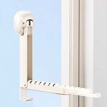 Suction Cup Telescopic Clothes Drying Rack, No Drilling Foldable, Suitable For Various Clothes Hangers, Towels, Fit For Bathroom, Balcony, Indoor Window, Wall-Mounted Hanging Rack, Drying Rack - Multicolor - View 6