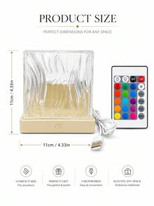 Modern Geometric Mood Lamp, Aurora Or Ripple Light With Touch Switch,16-Colors,Plug In USB. - Multicolor - View 4
