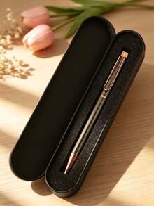 Personalized Customized Business Ballpoint Pen, Optional With Pen Box, Optional UV/Laser Engraved Text, Suitable For Business, Office Use And Graduation Gift, Multiple Colors Available, Practical Stationery Gift - Round - View 3