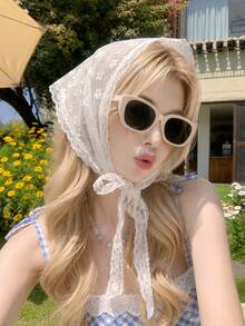 1 buah Jilbab Renda, Aksesori Rambut Manis Putih Vintage, Jilbab Liburan Serat Poliester, Cocok untuk Dekorasi Luar Ruangan - MultiWarna - View 7