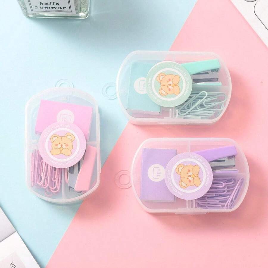 1pc Portable Mini Macaron Color Stapler Set, Random Color - Sets - View 1