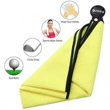 Magnetic Towel, Magnetic Clip For Golf Towel, Microfiber Fabric Waffle Pattern Towels Industrial Strength Magnet For Strong Hold To Golf Carts Or Clubs 1 - Yellow - View 4
