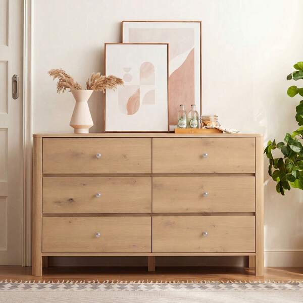 Ladekast met zes lades, biedt veel opbergruimte en is geschikt voor de eetkamer, woonkamer en slaapkamer. 120 * 40 * 80 cm