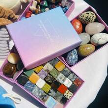 1pc Natural Crystal Mini Egg Box, Crystal Cube, Pyrite, Clear Quartz Cluster, Crystal Mushroom, Jade Decorative Gift Box - Multicolor - View 10