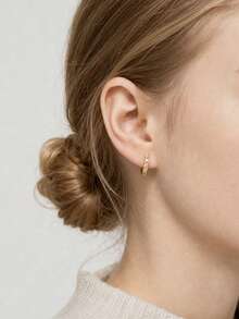 18K Gold Plated High-End Jewelry 925 Sterling Silver Rivet Stud Earrings For Women, Suitable For Daily Wear - Rivet Earrings - View 1