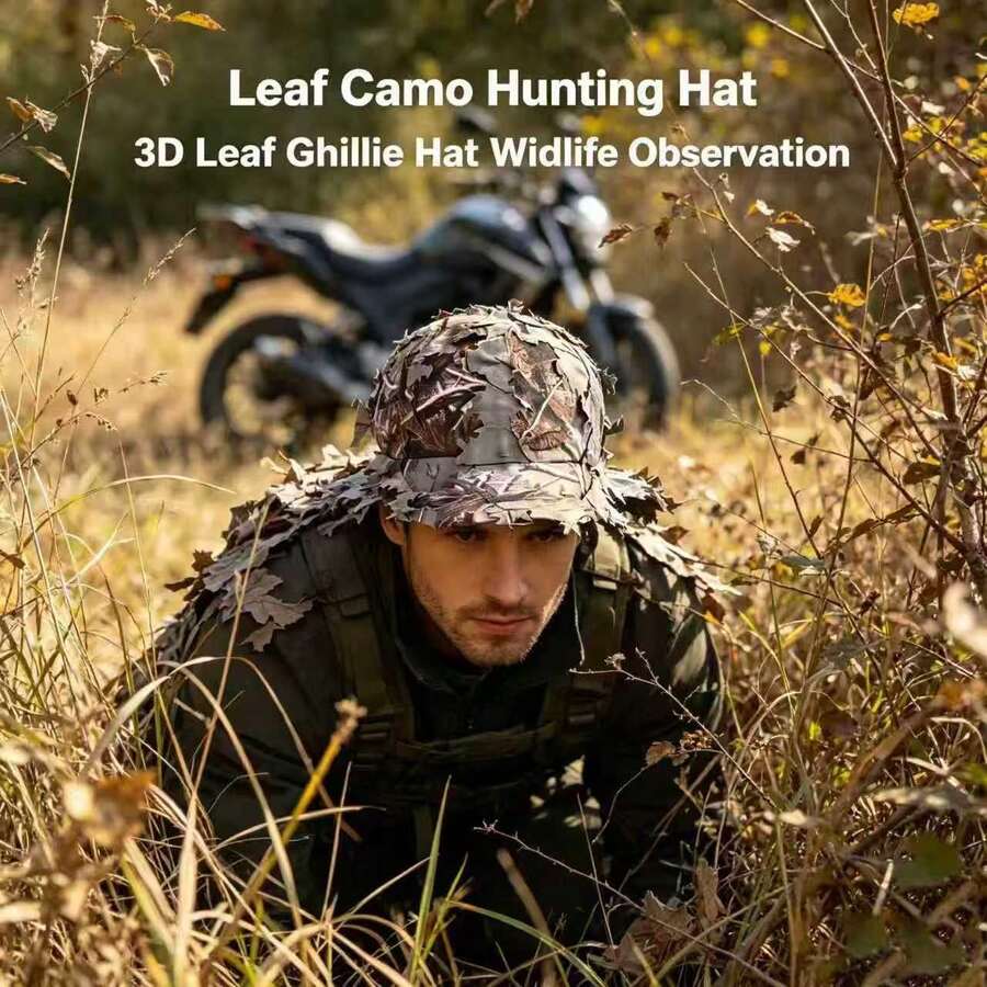 Camouflage Leaf Baseball Cap, 3D Realistic Leaf Hunting Hat, Suitable For Wildlife Photography And Camping - Multicolor - View 1
