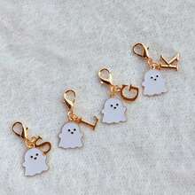 1PC Zinc Alloy Ghost Pendant And Letter Marked Keychain Charm, Bag, Backpack, Wallet, File Bag, Car Key Accessory Pendant, Holiday Party Gift, Birthday Gift, Mother's Day/Father's Day Gift, Back To School/Graduation Season Gift, Halloween Gift, Creative Handmade Keychain - Multicolor - View 9