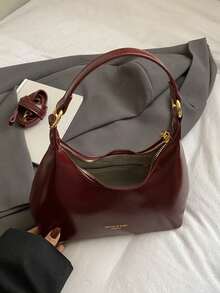 Elegant Retro Exquisite Gentle Atmosphere Crescent Bag With Gourd Pendant Design, Simple And Stylish, Personalized And Niche Design Sense Shoulder Bag - Red - View 8