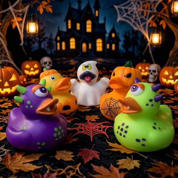1pc New Hot-Selling Pumpkin Duck Halloween Decoration. Perfect As A Party Gift During Halloween. Collectible Ornament