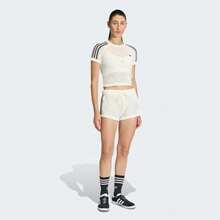 Adidas Originals Cali Tee Crocheted Slim-Fit Short Sleeve T-Shirt Women's Off-White - Off White - View 4