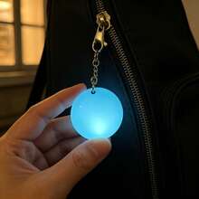 Round Rechargeable Touch Sensor LED Handbag Light, Automatic Dual Mode Portable Wallet Light, Suitable For Dark Bags, Romantic Cute Fashion Keychain Night Light, Women's USB Rechargeable Mini Bag Lighting Accessory, Long Battery Life - 藍色圓形 - 查看 9