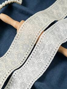 1 Yard Pita Renda Bordir Putih dengan Lubang Berongga untuk Motif Bunga, Aksesori Jahit DIY untuk Gaun, Rok, Tirai, Dekorasi Buatan Tangan - bilateral - View 6