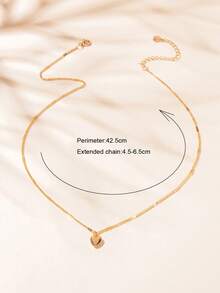 Heart Charm Necklace - Yellow Gold - View 3