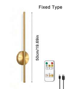 50/63/71cm High-End Magnetic Strip Wall Light, Remote Control Dimmable & Color Temperature Adjustable, Type-C Rechargeable No-Drill Wireless Wall Lamp, Gold Modern Linear Wall Light, Suitable For Bedroom, Living Room, Study, Staircase Decoration - Multicolor - View 16