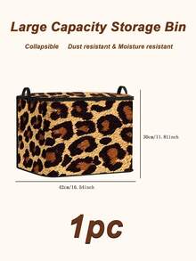 1pc Foldable Leopard Print Heart Pattern Storage Box, Large Capacity Zipper Storage Bag With Handle, Dust-Proof & Moisture-Proof Space-Saving, Suitable For Wardrobe, Bedding, Blankets, Toys And Seasonal Clothing,Bedroom Room Decor,Back To School - Multicolor - View 25