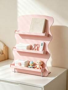 Wavy 2/3 Tier Children's Desktop Bookshelf, Children's Mini Book Storage Organizer, Cute Desktop Magazine Display Rack, Suitable For Nursery And Playroom - Multicolor - View 4