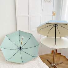 Colorful Capsule Black Glue Sun Protection Folding Umbrella, Unisex Portable For Outdoor Travel - Colorful Capsule Tape - View 2